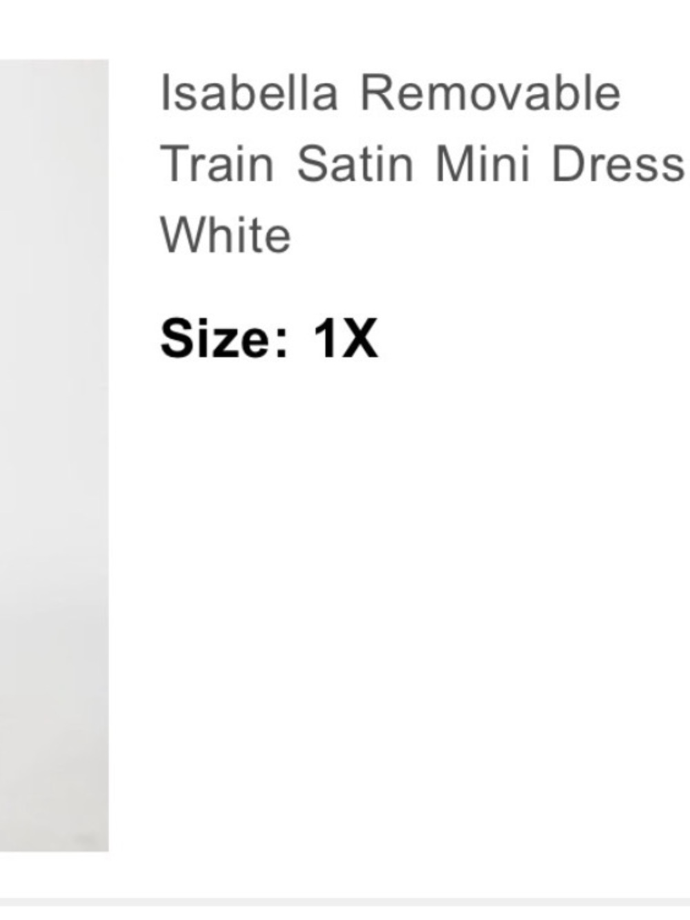Abella White Satin Isabella Removable Train Mini Dress